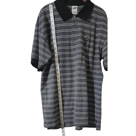 VTG 1999 Warner Bros Studio Store Polo Shirt Striped Cartoon Embroidered L - Picture 7 of 7